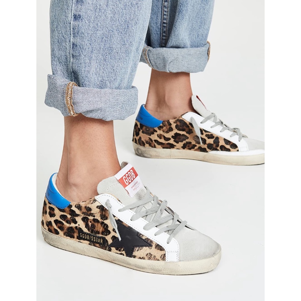 Leopard Golden Goose superstar sneakers
